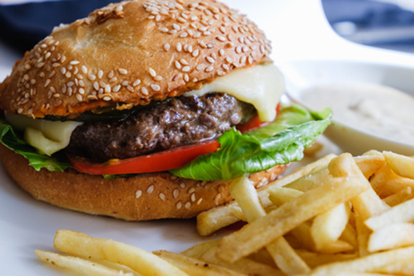 burger and fries